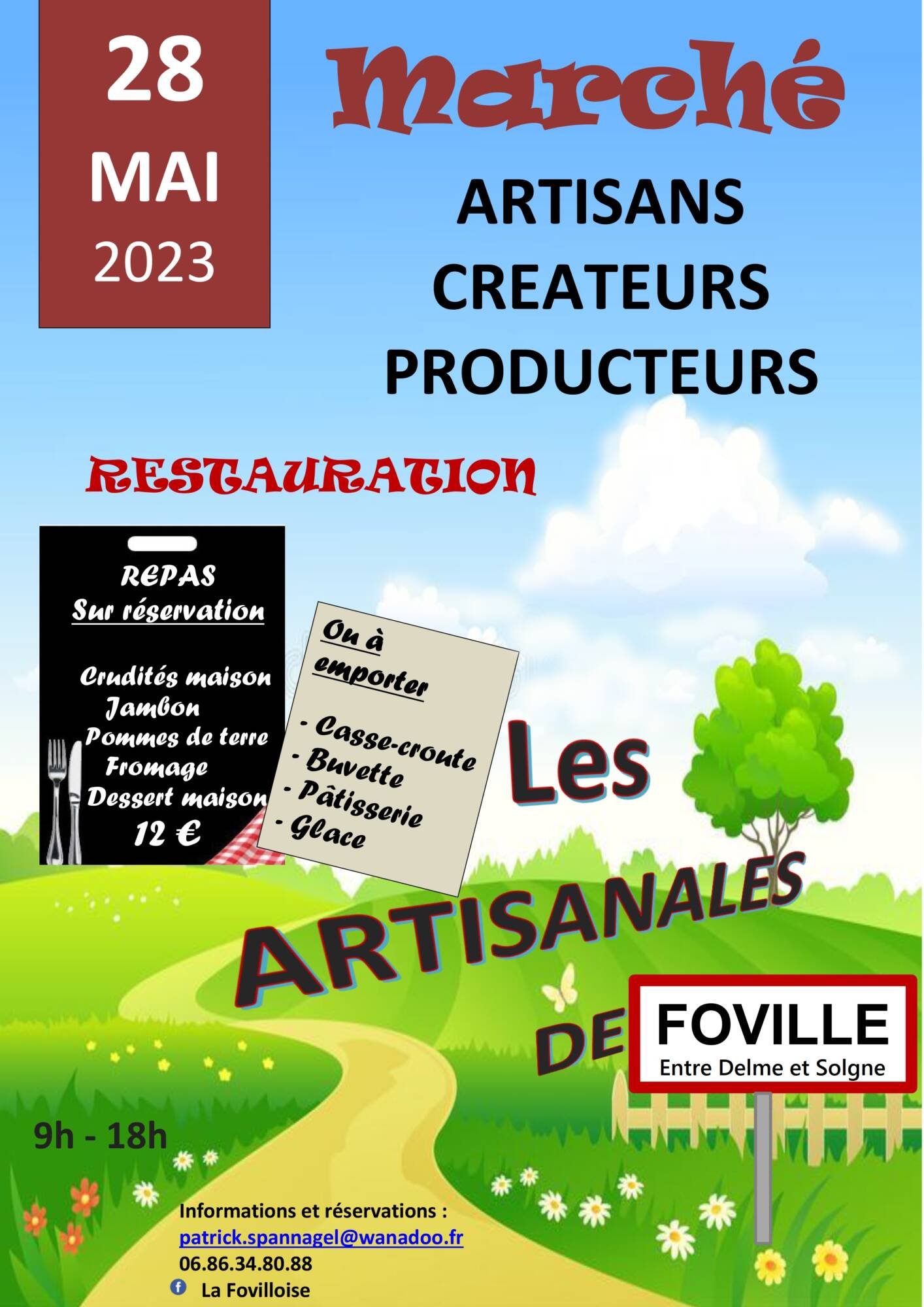 AFFICHE LES ARTISANALES RECTO | Vins Koeberlé Bléger le 14 juin 2026 : MARCHÉ DE FOVILLE Saint-Hippolyte